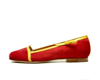 SAMPLE SALE/ SIZE 36/ Red suede handmade ballet flats/ Office Slip on women's shoes/Women's shoes/ Last minute Christmas gifts