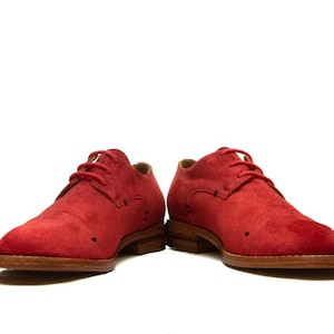 Red Oxford Shoes/ Women's Flats/ Handmade Women's Leather Shoes/ Red ...