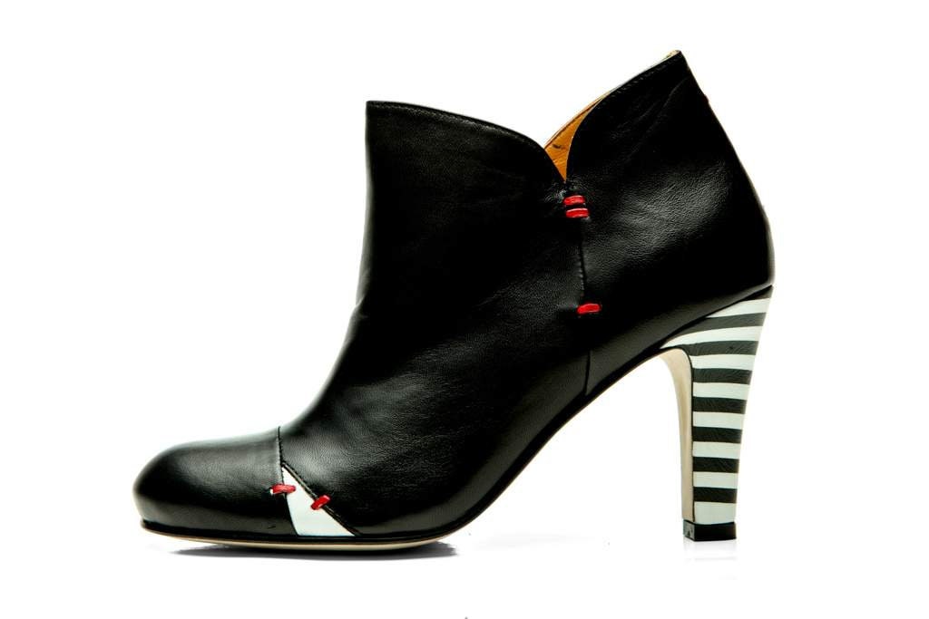 Handgemaakte hoge hak laarzen Geniune leren laarzen voor vrouwen Zwarte buit & enkellaarzen voor vrouwen op hoge hakken Schoenen damesschoenen Laarzen Enkellaarsjes 