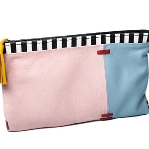 Torebka kopertówka w pastelowych kolorach / Prezent dla niej / Torebka kopertówka / Frędzle / Ręcznie robiona skórzana torebka / Skórzana kopertówka / Różowa torebka / Miętowa torebka