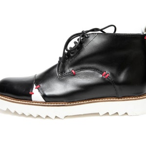 Chaussures faites à la main pour hommes noirs/ Bottines en cuir noir/ Chaussures pour hommes confortables à lacets/ Bottines en cuir pour hommes/ Chaussures Oxford