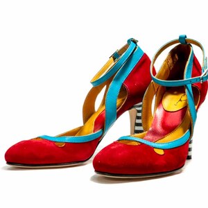 Mary Jane shoes, Handmade women's shoes, Dorsay shoes, Pumps, Leather Wedding shoes, High heels, Red, Yellow, Black, Pink, FREE SHIPPING image 4