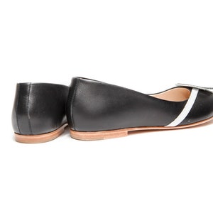 Leather black ballet flats/ Ballerina shoes/ Women's shoes/ Handmade flats/ Elegant flats/ Wedding shoes/ Custom shoes image 4