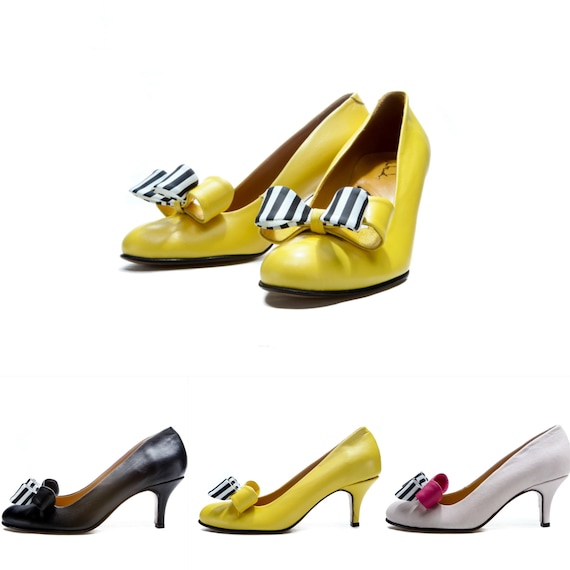 mustard color women's pumps