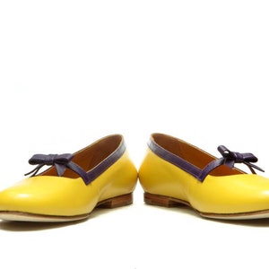 yellow leather flats