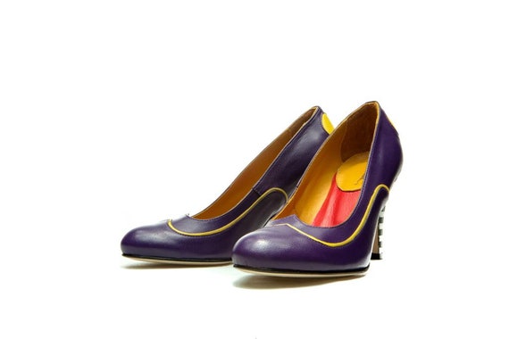 purple women's shoes heels