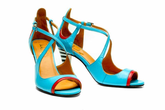 aqua colored women's sandals