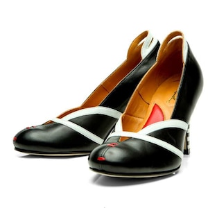 Black leather high heel women's shoes/ Handmade shoes/ Black Pumps/ black designer shoes/ Evening shoes/ Office shoes/ Court shoes