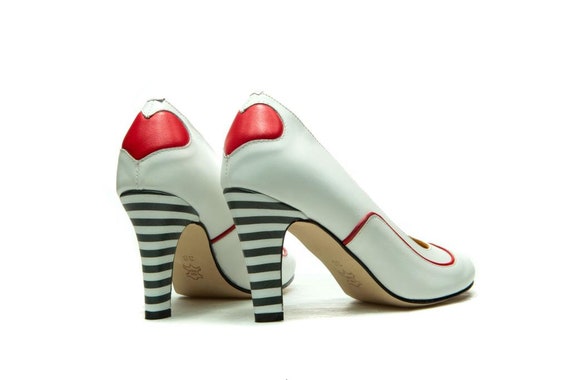 Designer white shop pumps womens