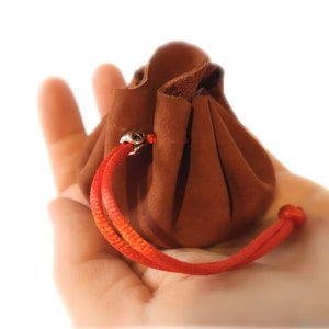 Bolsa de couro marrom, bolsas de couro com cordão, presente para ela, bolsa de moedas Boho, carteira pequena, bolsa de dinheiro, carteira de moedas, bolsa de joias, bolsa de elfo