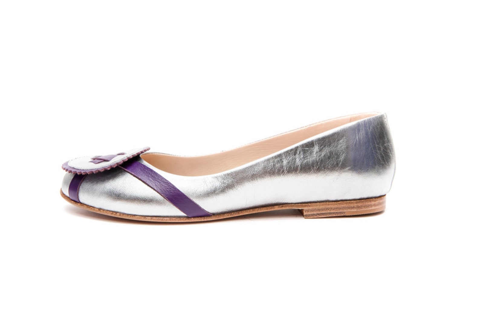 white and silver flats