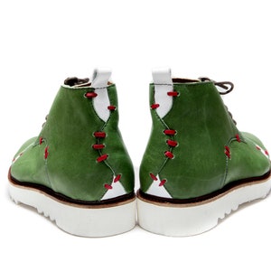 Men's Green handmade shoes/ Green ankle boots/ Comfortable men's shoes/ Men's leather ankle boots/ Green Oxford shoes/ Unique men shoes image 5