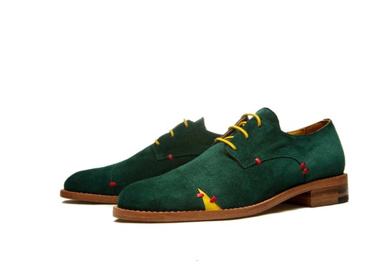 Green suede shoes women's sale