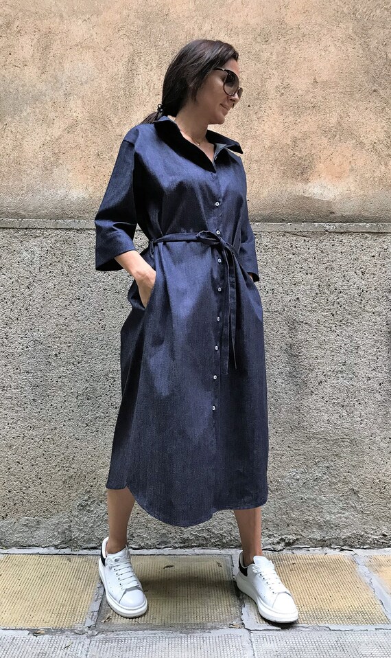 denim shirt maxi dress