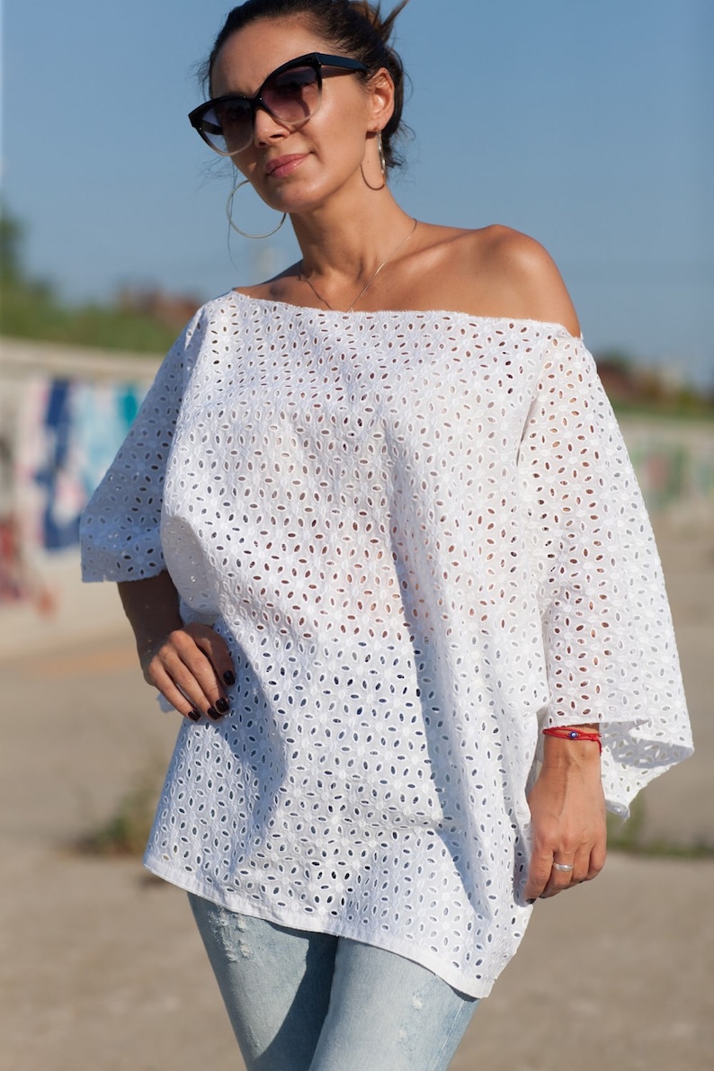 plus size white cotton shirt