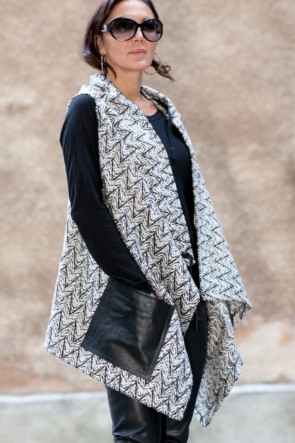 Oversize Vest/Extravagant Maxi Vest/Asymmetrical Vest/ Plus Etsy