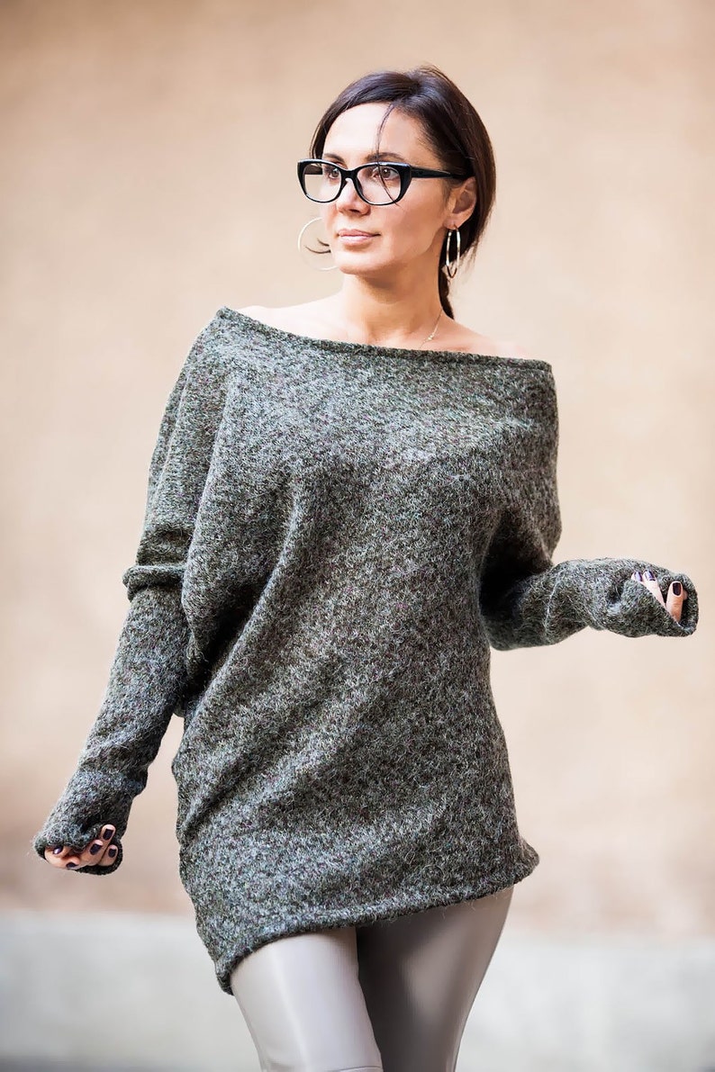 Asymmetrical Oversize Knitted Tunic/Extravagant Sweater/Loose | Etsy