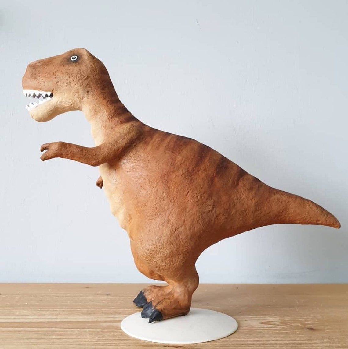 DINOSAUR T REX Clay Animal Sculpture OOAK Hand Painted. Etsy