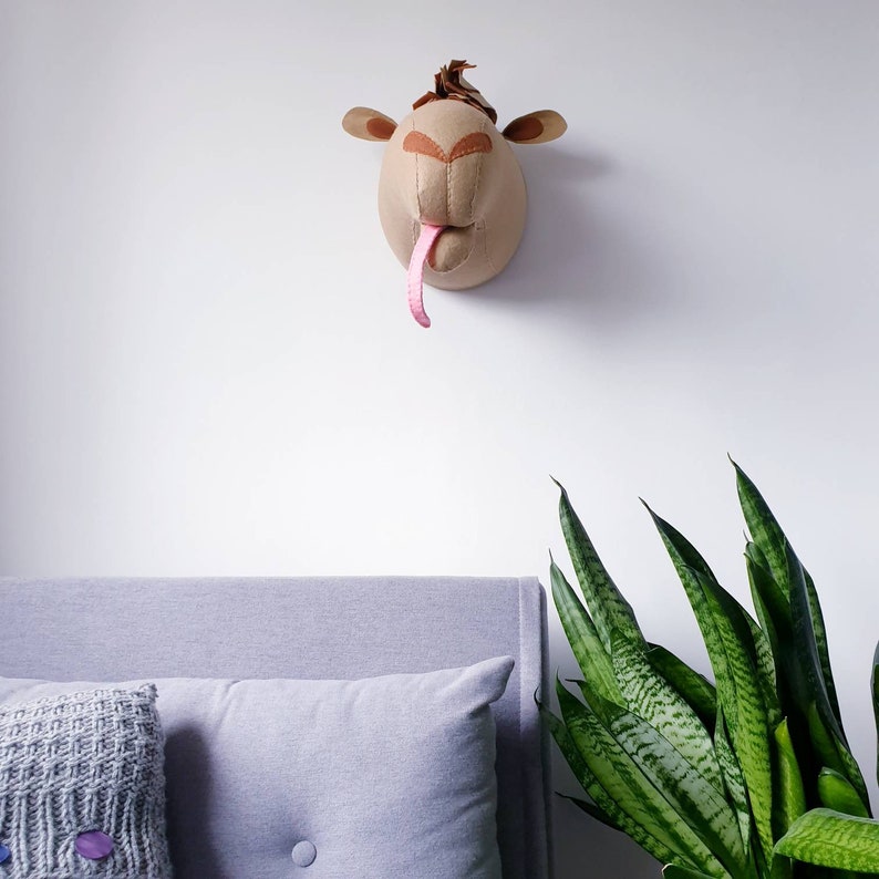 CAMEL Faux Taxidermy Felt Wall Mounted Animal Head Etsy