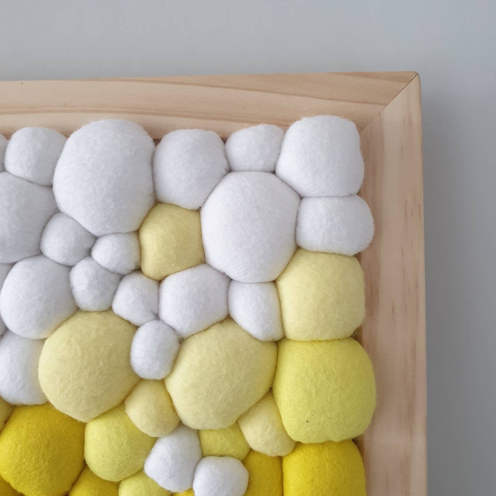 Felt Wall Art Yellow Abstract Felt Blob Textile Art Wall Etsy