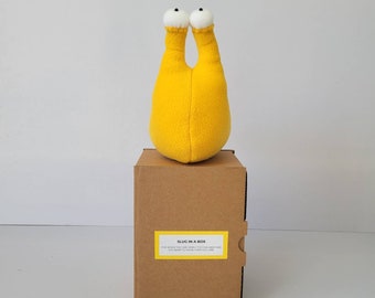 SLUG IN A BOX - Hug Gift for a far away friend - Yellow Slug