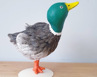 DUCK - polymer clay bird sculpture. Darcy Duck