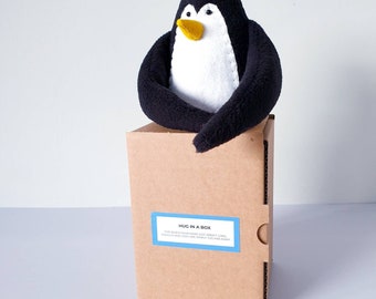 HUG IN A BOX - Gift for a far away friend - Penguin