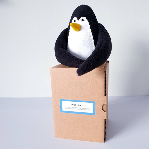 HUG IN A BOX - Gift for a far away friend - Penguin