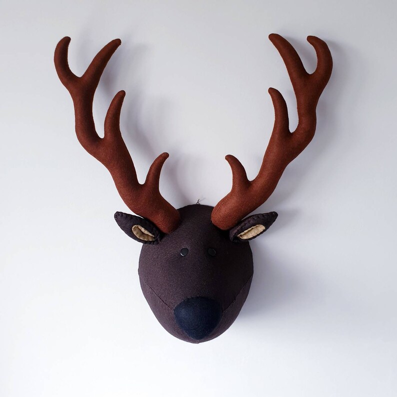 STAG Faux Taxidermy Deer felt Wall Mounted Animal Head Etsy UK