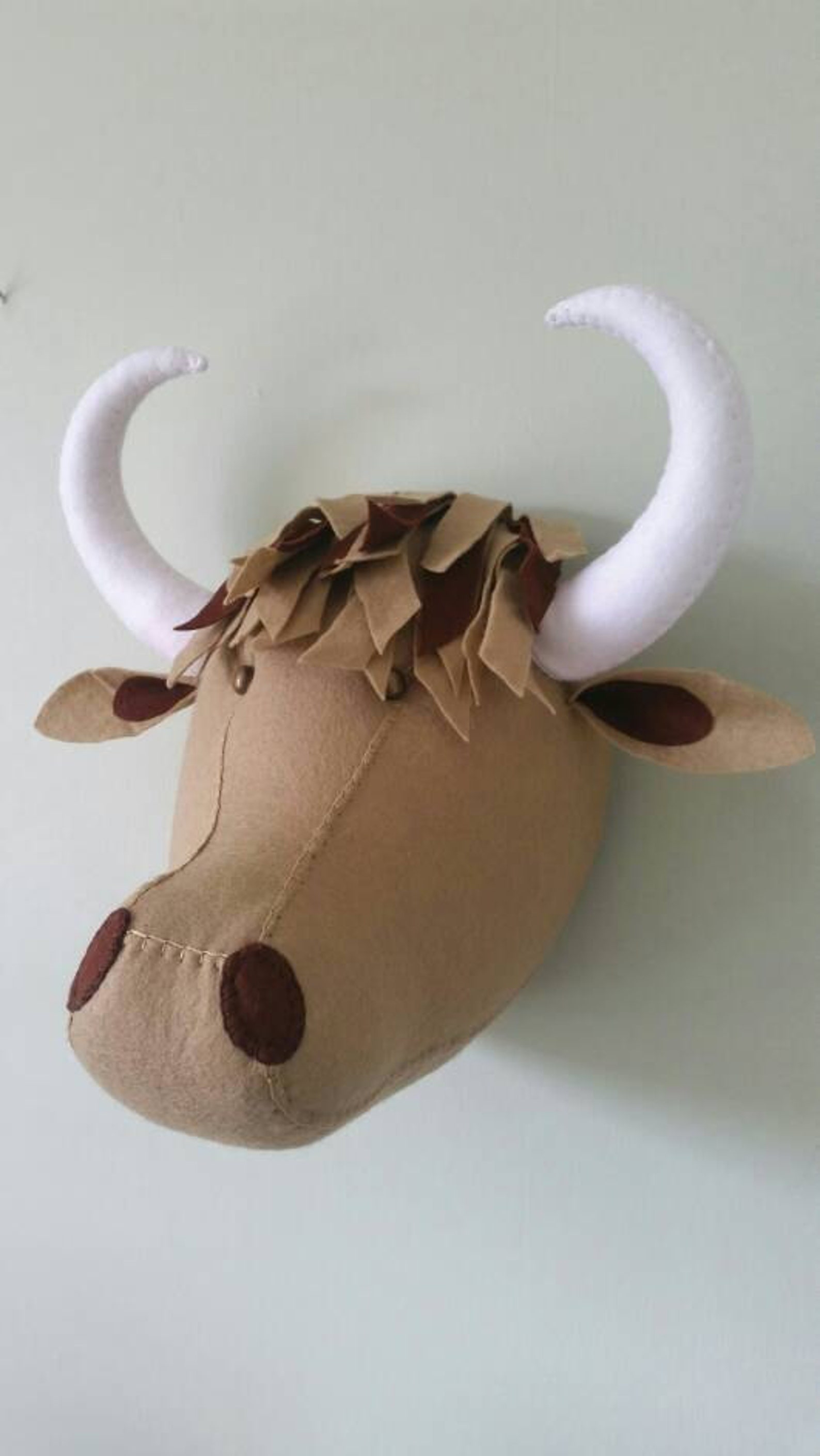 HIGHLAND COW Faux Taxidermy Felt Wall Mounted Animal Head Etsy