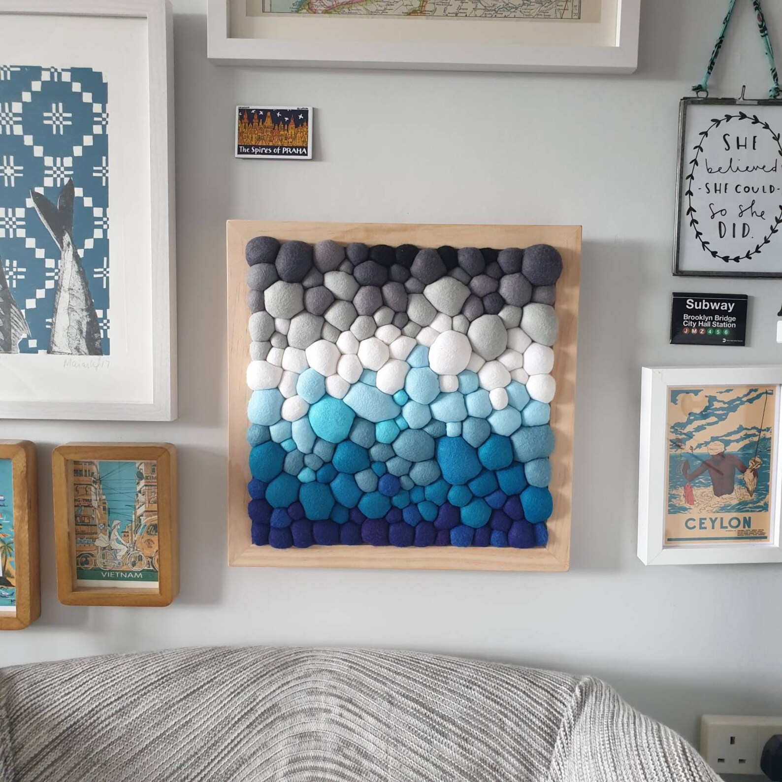 Felt Wall Art Abstract Felt Blob Textile Art Wall Decor Etsy