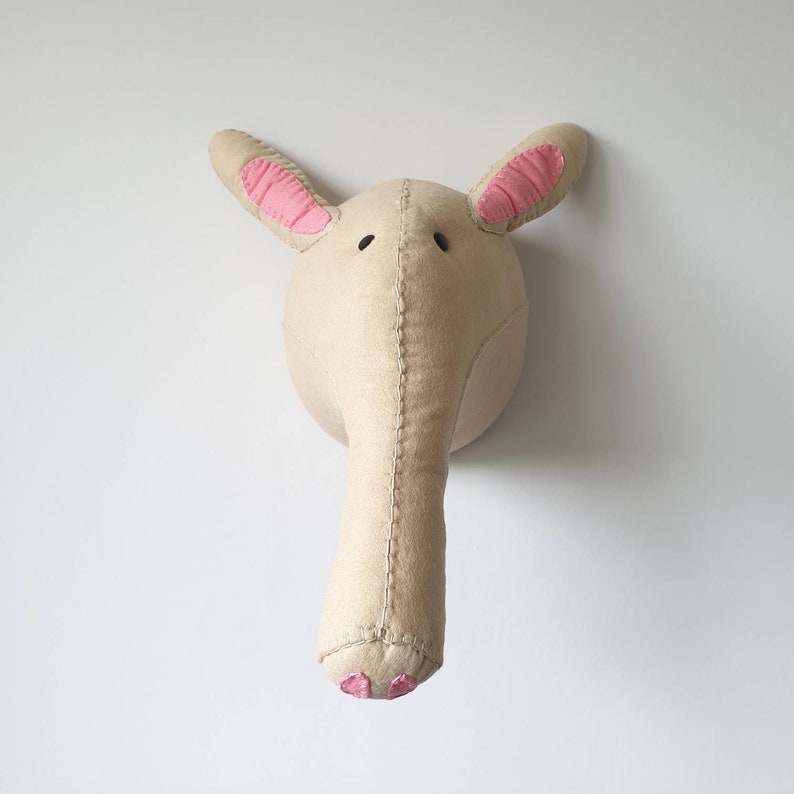 AARDVARK Faux Taxidermy Felt Wall Mounted Animal Head Etsy