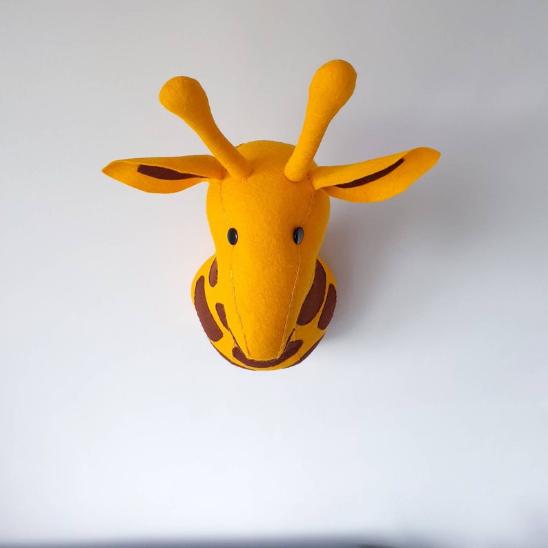 GIRAFFE Faux Taxidermy Felt Wall Mounted Animal Head Etsy