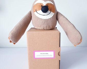 HUG IN A BOX - Gift for a far away friend - Sloth