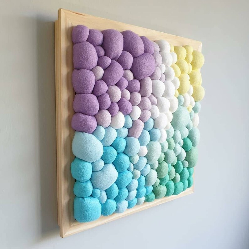Felt Wall Art Abstract Pastel Blob Textile Art Wall Decor Etsy