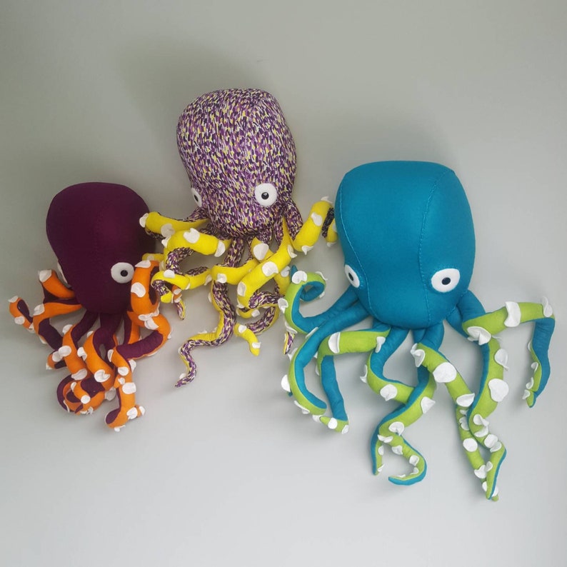 wall decor. Faux Taxidermy Felt Wall Mounted Animal Head OCTOPUS Orlando Octopus Purple and Orange