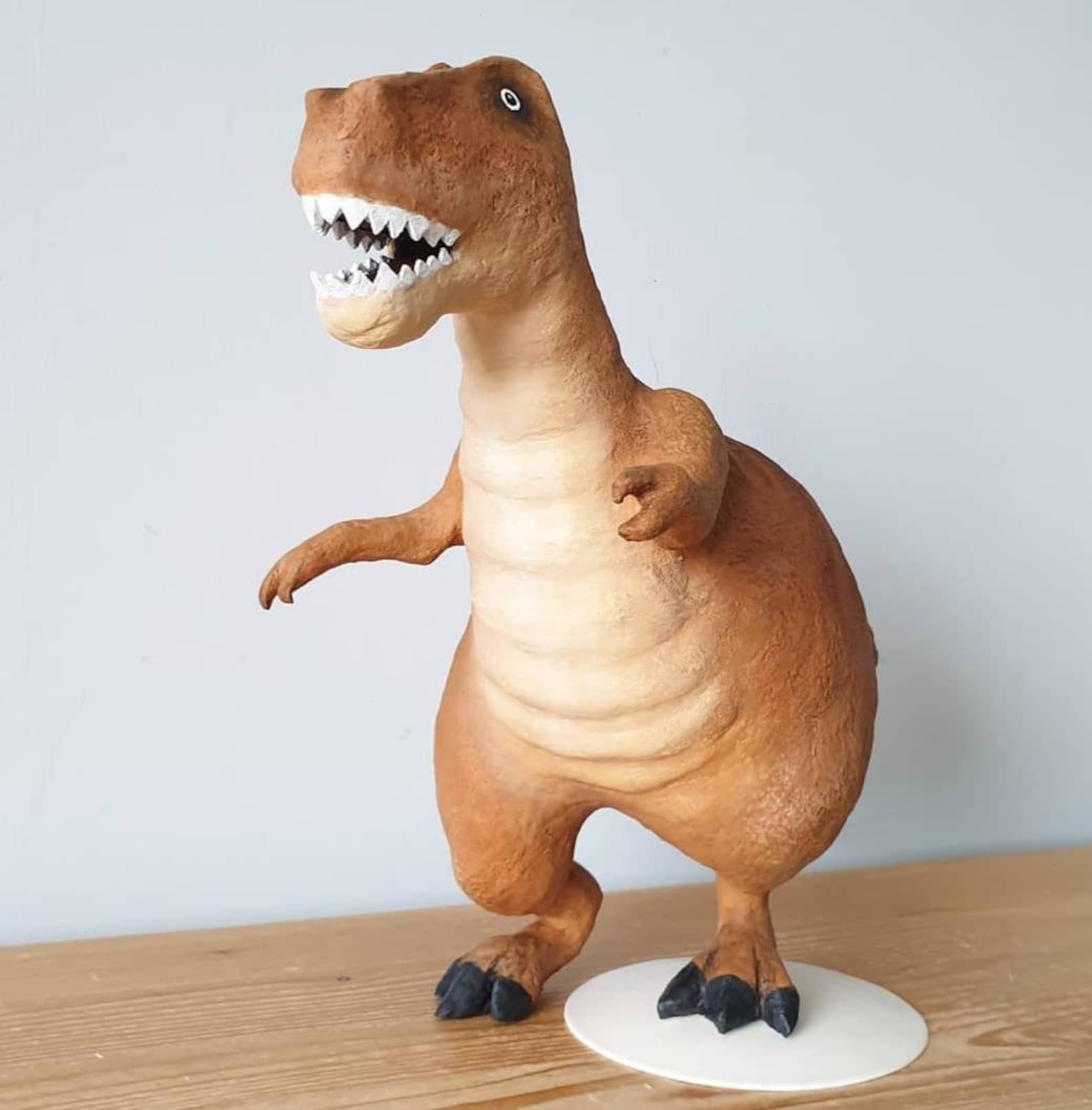 DINOSAUR T REX Clay Animal Sculpture OOAK Hand Painted. Etsy