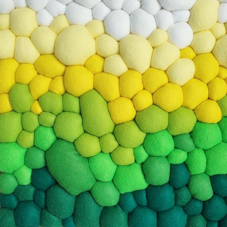 Felt Wall Art Abstract Blob Textile Wall Decor Green Etsy