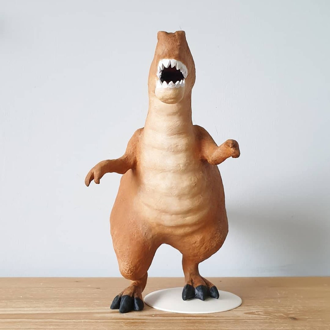 DINOSAUR T REX Clay Animal Sculpture OOAK Hand Painted. Etsy