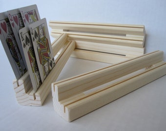 SET OF FOUR / Playing Card Holders / Rack /Two level