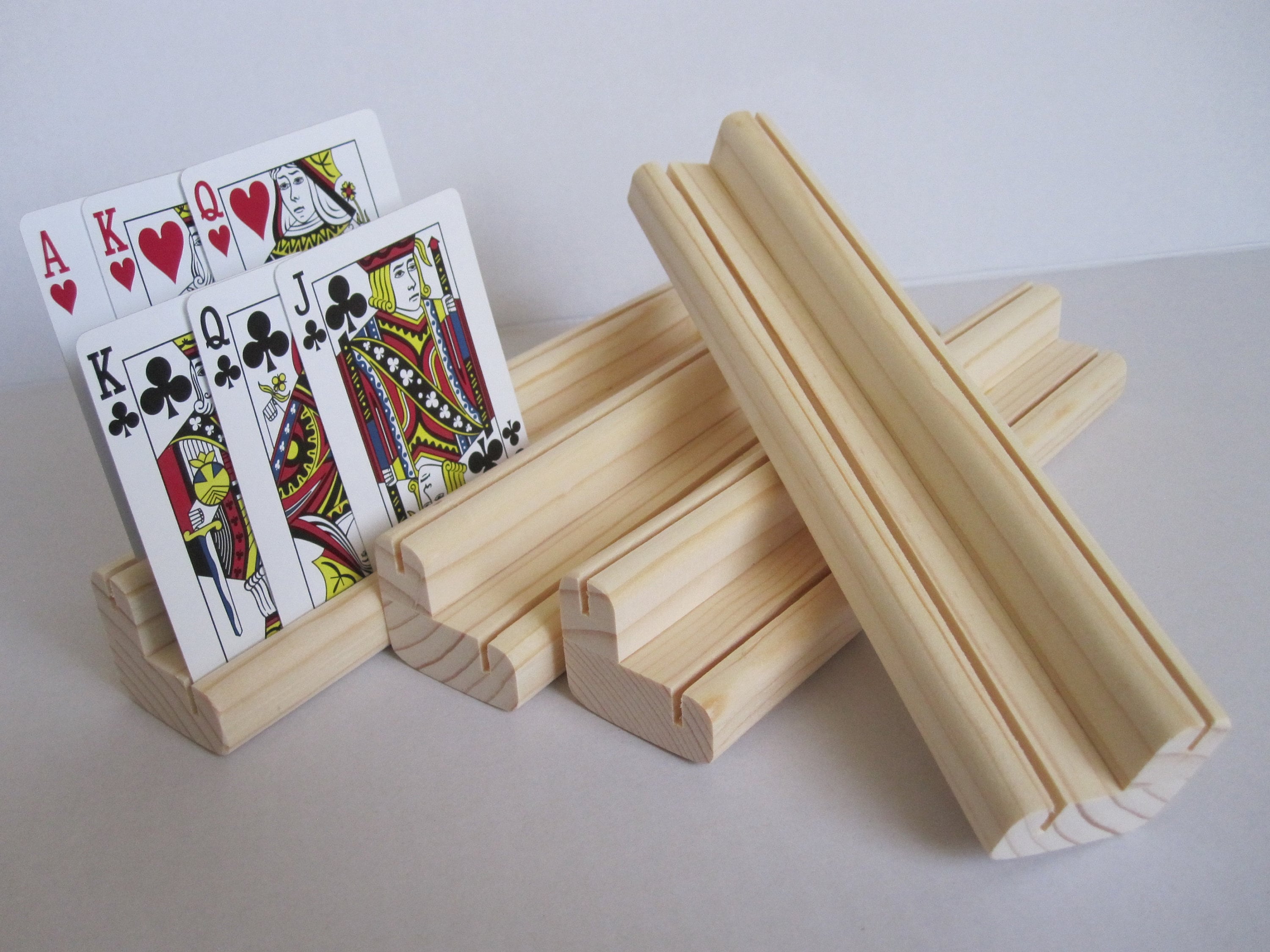 Wooden Playing Card Holders / Two Levels / Set of four Etsy