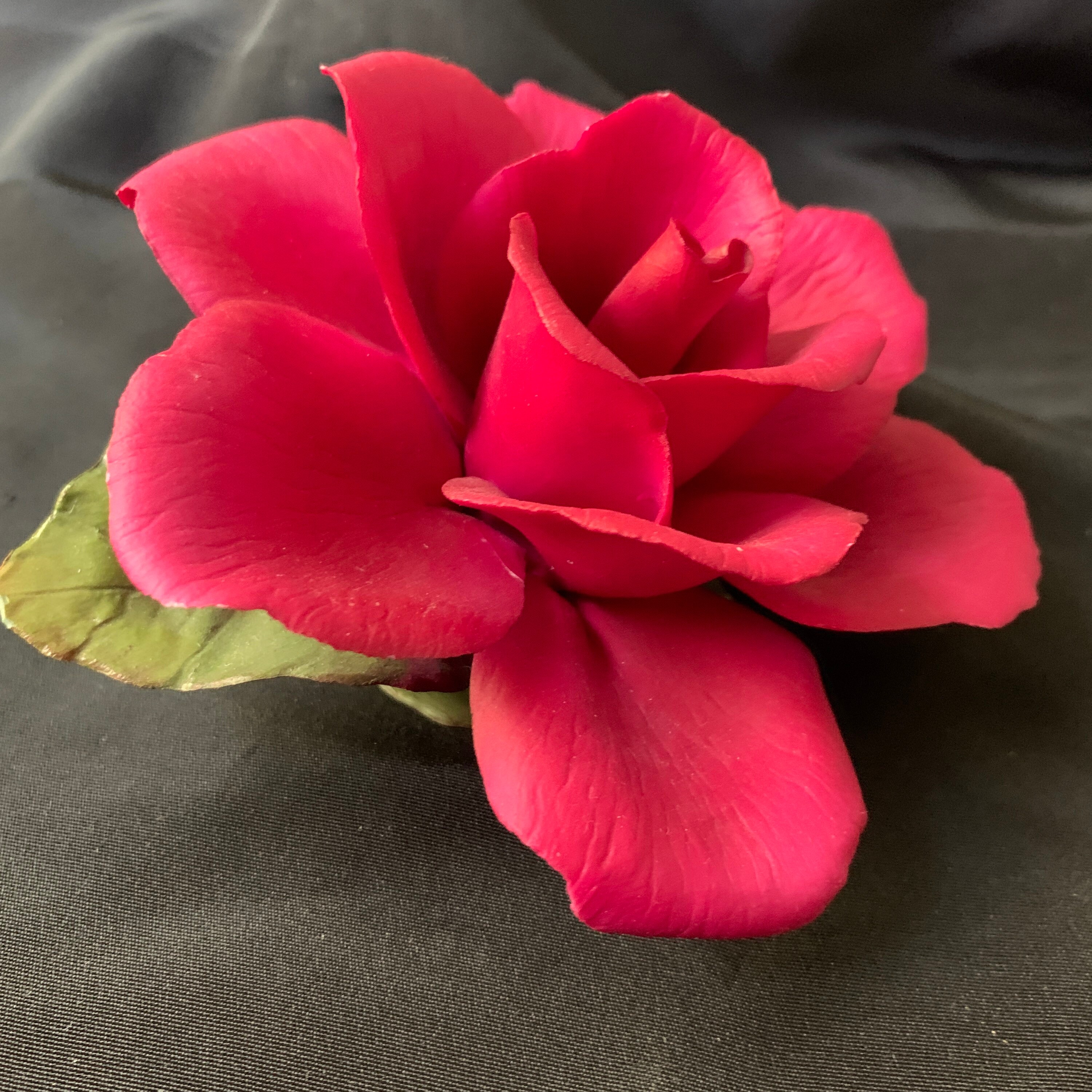 Vintage Capodimonte Porcelain Red Rose Handcrafted 5.5 x Etsy