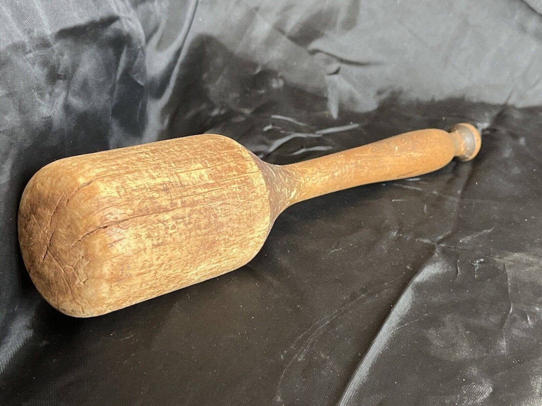 Antique Primitive Sauerkraut Stomper Carved Wood Wooden Masher Etsy