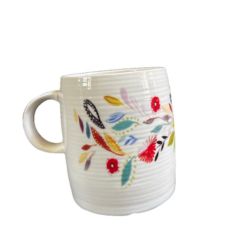 Starla M. Halfmann Anthropologie Letter Initial Monogram •T• Mug Floral image 4