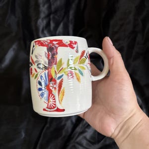 Starla M. Halfmann Anthropologie Letter Initial Monogram •T• Mug Floral image 7