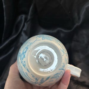 ANTHROPOLOGIE Homegrown Alphabet Monogram Ceramic Mugs Letter M Blue MINT 4" image 4