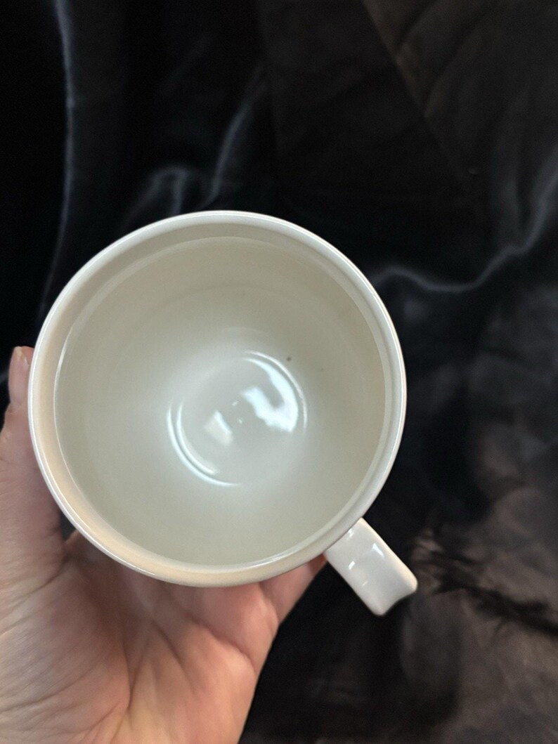 ANTHROPOLOGIE Homegrown Alphabet Monogram Ceramic Mugs Letter M Blue MINT 4" image 7