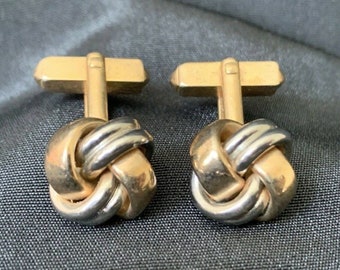 Vintage Love Knot Cufflinks Multi Tone Woven Knot Cuff Links By Swank .5"