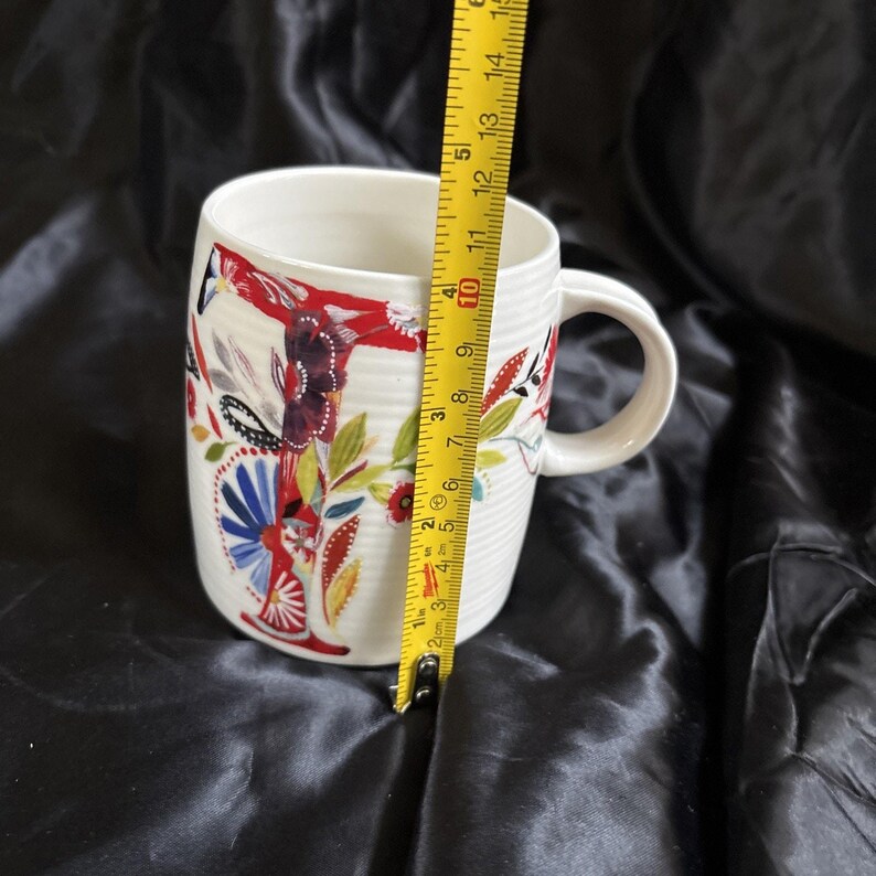 Starla M. Halfmann Anthropologie Letter Initial Monogram •T• Mug Floral image 9