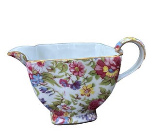 Vtg Godinger Royal Cotswolds Creamer English Tradition Floral Chintz Porcelain